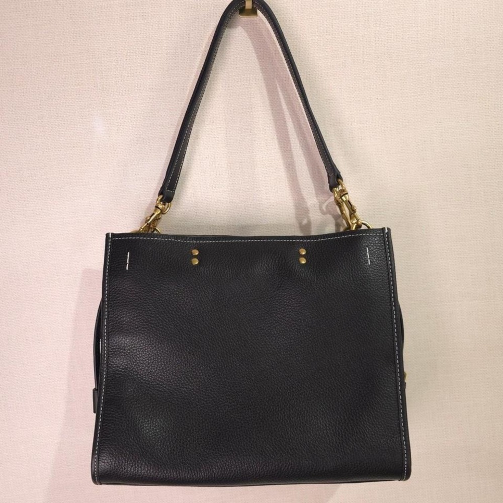Quince Italian Leather Medium Convertible Satchel - Black - Picture 2 of 8